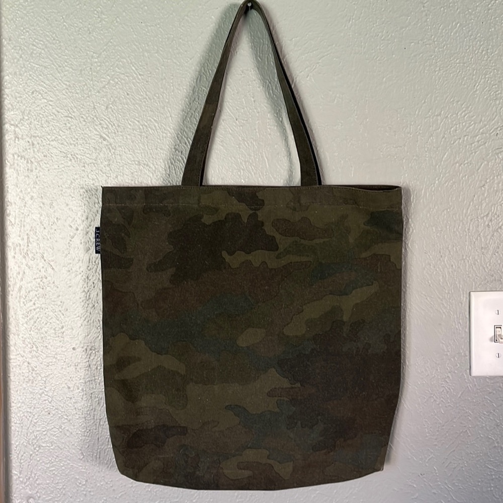 J.Crew Camouflage Canvas Tote Bag